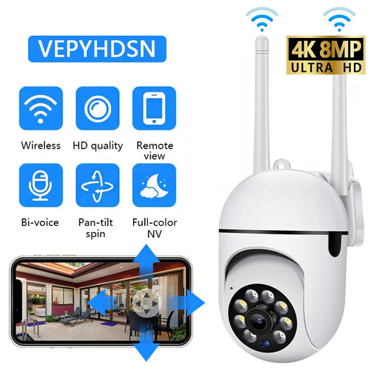 8MP WiFi PTZ Security Camera with 4X Zoom & Night Vision