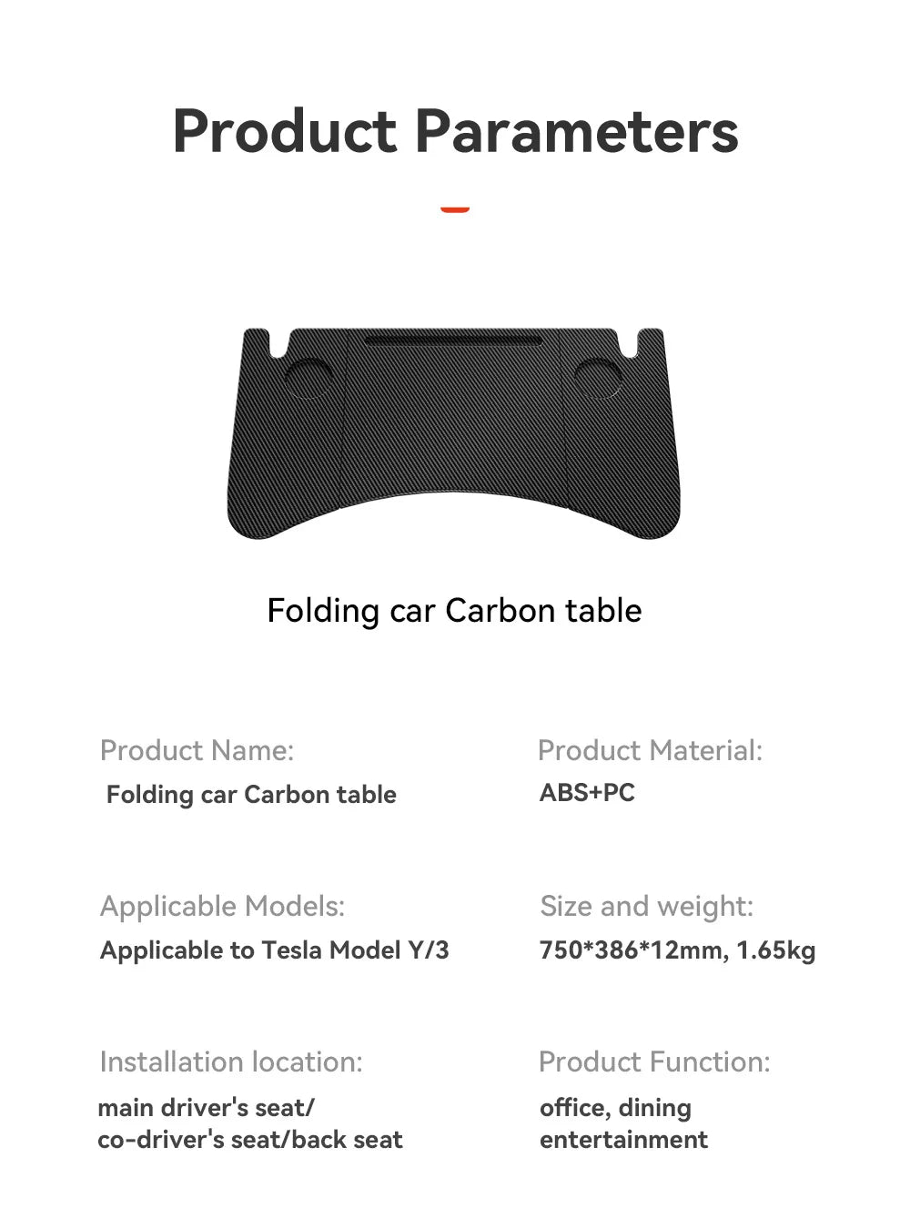For Tesla Model XS 3 Y Highland Juniper 2018-2025 Steering Wheel Laptop Tray Food Desk Portable Office Table Car Accessories