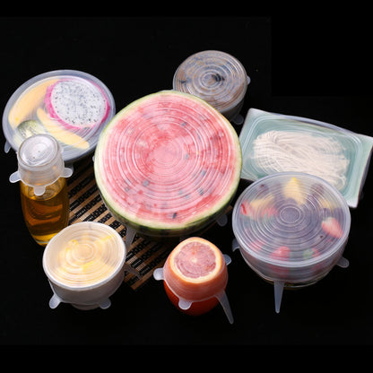 Reusable Silicone Stretch Lids Eco-Friendly, Airtight, Universal Fit