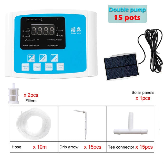 Smart Solar Drip Irrigation System – Dual Pump Automatic Plant Watering Timer