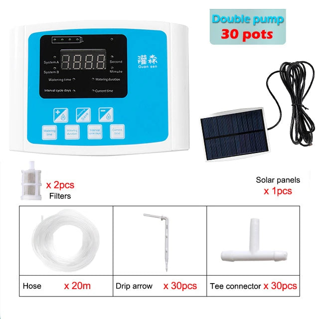 Smart Solar Drip Irrigation System – Dual Pump Automatic Plant Watering Timer