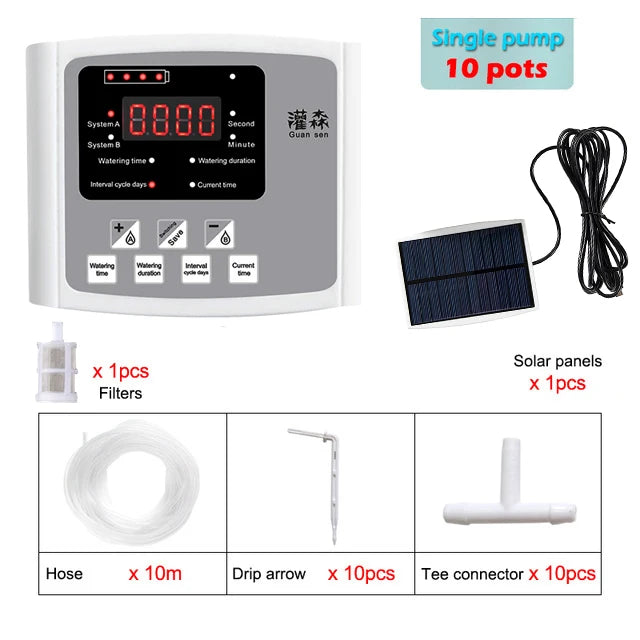 Smart Solar Drip Irrigation System – Dual Pump Automatic Plant Watering Timer