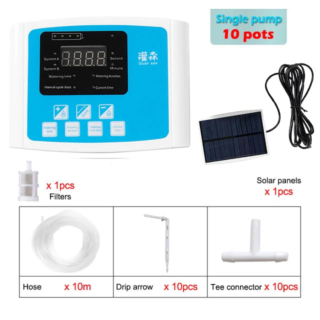 Smart Solar Drip Irrigation System – Dual Pump Automatic Plant Watering Timer