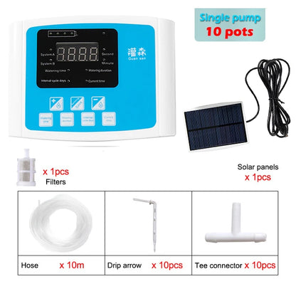 Smart Solar Drip Irrigation System – Dual Pump Automatic Plant Watering Timer