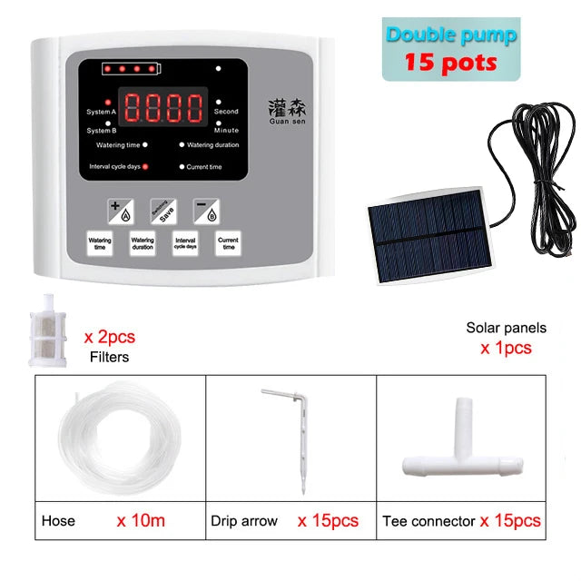 Smart Solar Drip Irrigation System – Dual Pump Automatic Plant Watering Timer