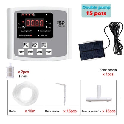 Smart Solar Drip Irrigation System – Dual Pump Automatic Plant Watering Timer