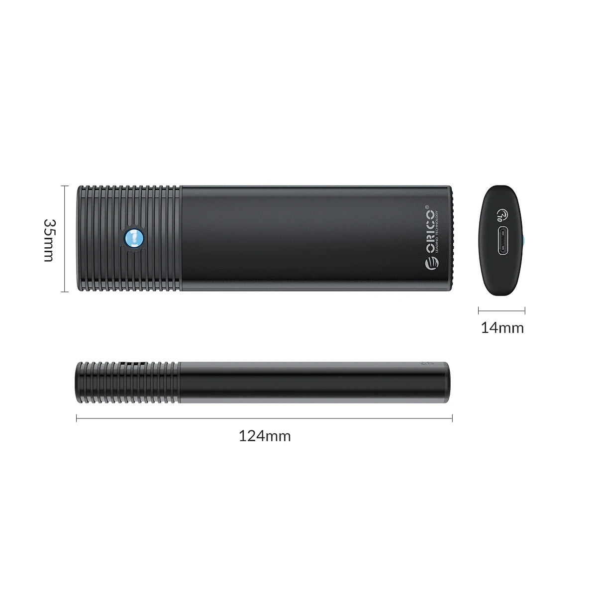 ORICO M2 NVMe SSD Enclosure 10Gbps PCIe M.2 NVMe SATA SSD Case Portable USB C 3.2Gen2 Tool Free External Adapter with Metal Heat