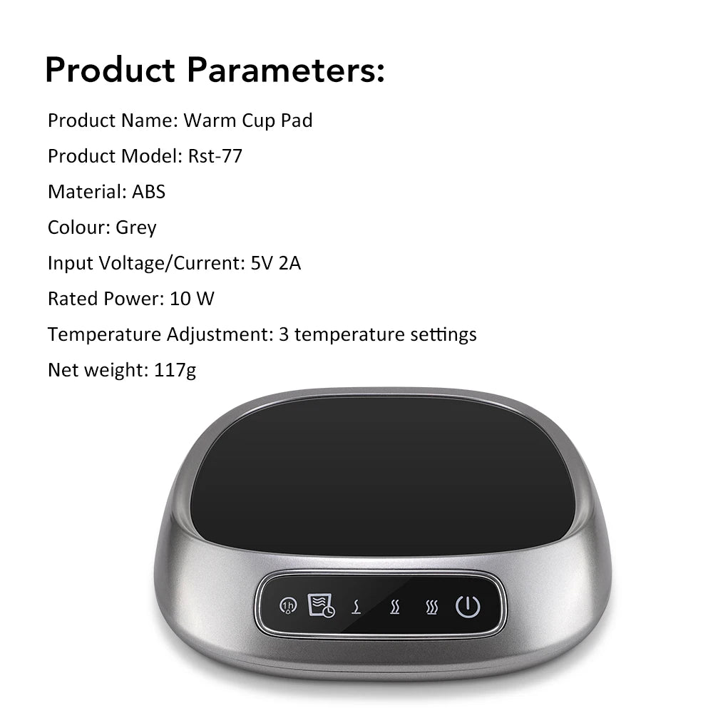 Smart Electric Beverage Warmer Advanced Temperature Control Heating Pad Constant Temperature Timer Automatic Shut Off Mug Heater