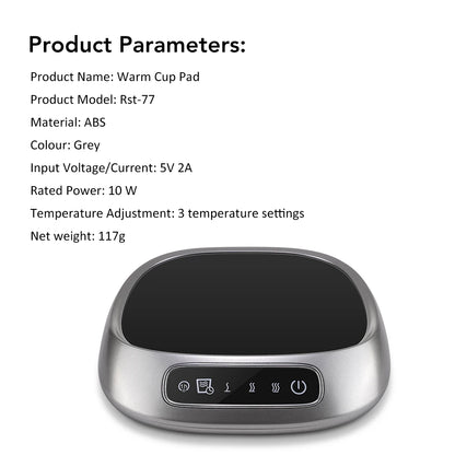 Smart Electric Beverage Warmer Advanced Temperature Control Heating Pad Constant Temperature Timer Automatic Shut Off Mug Heater