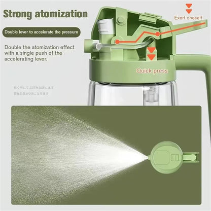 470 ml Oil Sprayer for Cooking,2-in-1 Olive Oil Dispenser and Oil Spray Bottle,Oil Spray with Stickers,Thick Glass Spray Bottle