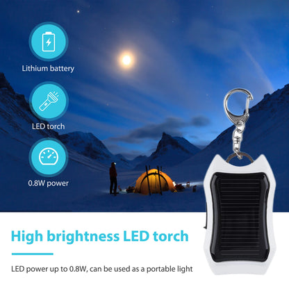 Keychain Fast Charging Power Supply USB External Solar 950mAH Cell Phone Backup Power Bank Charging Equipment for Hiking Travel