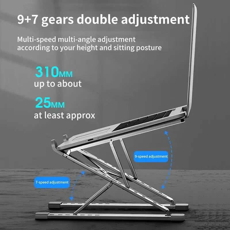 Adjustable Laptop Stand Aluminum For Macbook Levels Double Folding Computer PC Tablet Stand Notebook Pad Holder Heat Dissipation