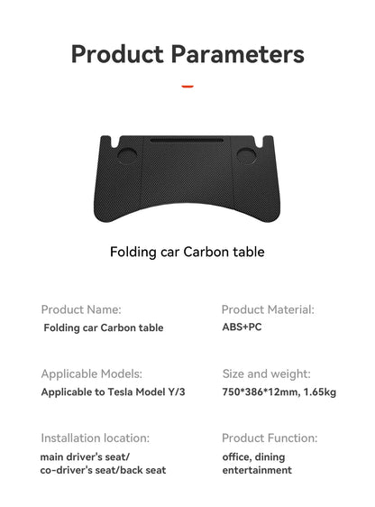 For Tesla Model XS 3 Y Highland Juniper 2018-2025 Steering Wheel Laptop Tray Food Desk Portable Office Table Car Accessories