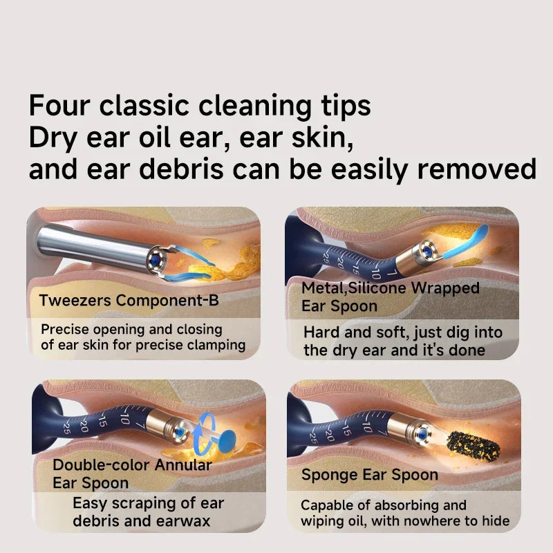 2025 New Bebird Earsight Plus I35R Ear Wax Removal Tool Camera Cleaner Kit- HD Wireless Flexible Otoscope, Pain-Free Ear Tweezer