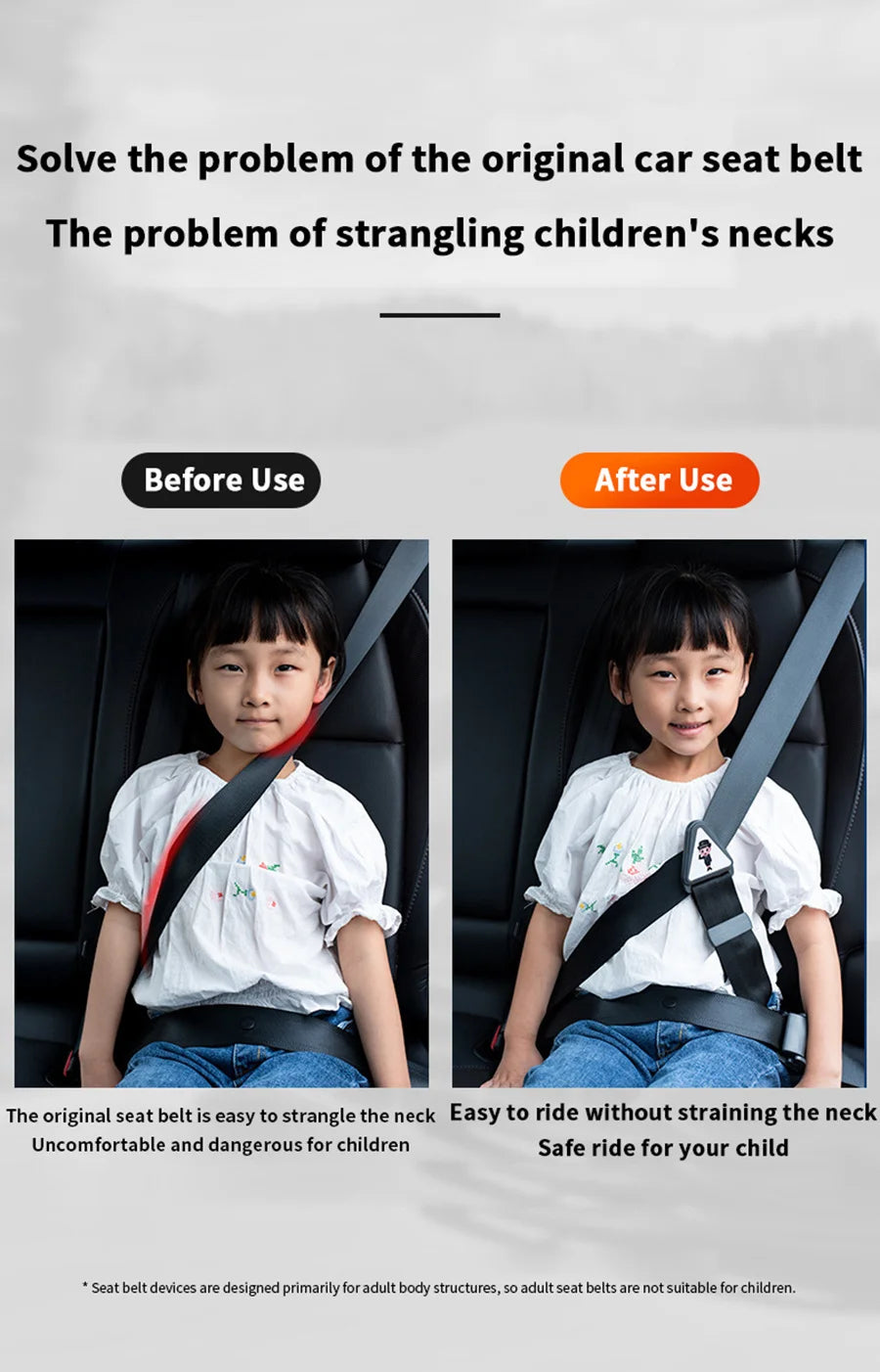 Car Children Shoulder Guard Buckle Seatbelt Adjuster For Kids Child Seat Belt Retainer Adjustment And Fixation Anti-stroke Belt