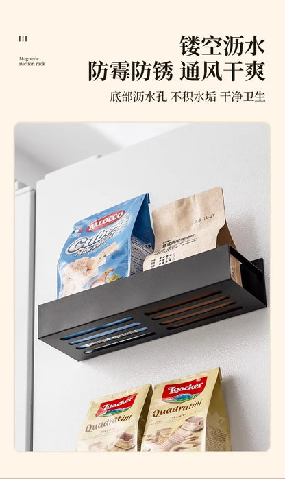 Refrigerator Magnetic Spice Rack,Carbon Steel Magnetic Rack,Can Store Seasoning Bottles,Oil Pots,Snacks,Tea Leaves,Etc.in Layers