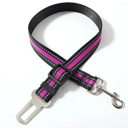 Pets Car Seat Belt, Attaches To Harness & Collar, Adjustable Travel Restraint Fits Small - Large Pups for Safety & Comfort