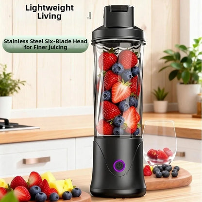 Portable 450ML Capacity Mini Blender Cup USB Charging Plastic Electric Fruit Juicer Cordless Small Fruit Extractor Cup Office