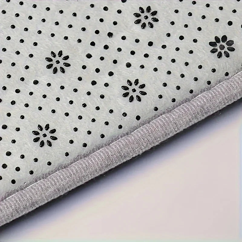 Simple flannel bathroom mat furry shower room non-slip floor mat thick sponge toilet absorbent floor mat bedroom door mat