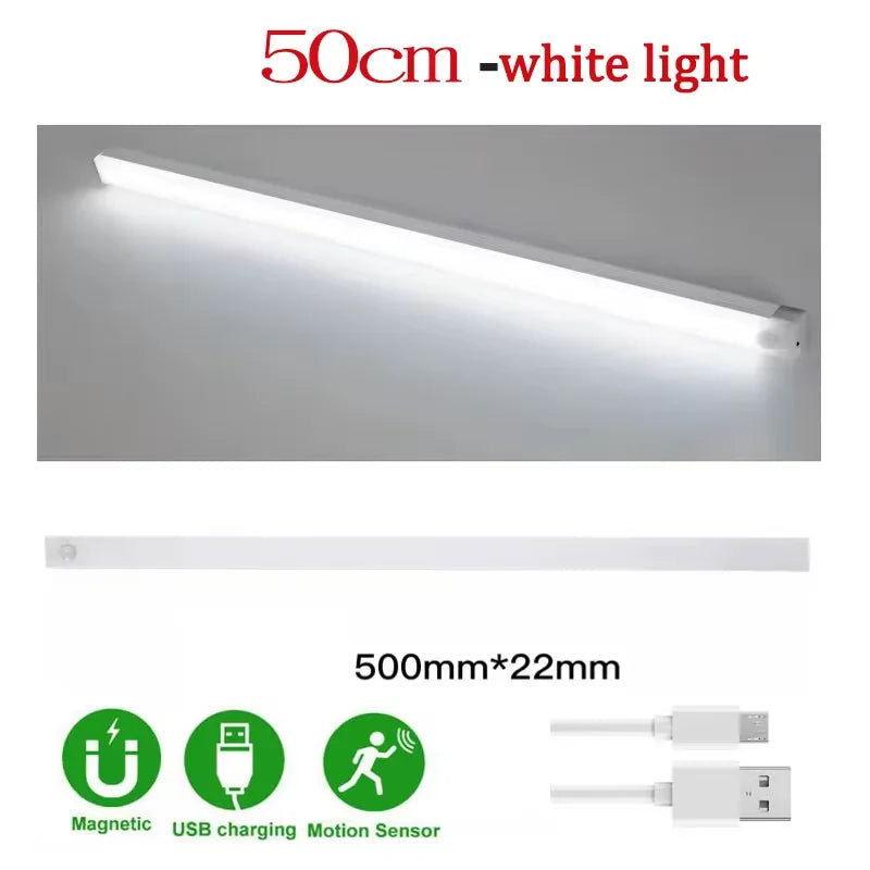 Intelligent Cabinet Light Human Body Induction Light Magnetic Suction Bedroom Bedside Wardrobe Charging Long Strip Night Light