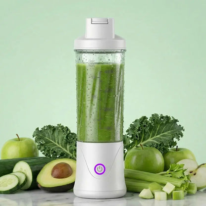 Portable 450ML Capacity Mini Blender Cup USB Charging Plastic Electric Fruit Juicer Cordless Small Fruit Extractor Cup Office
