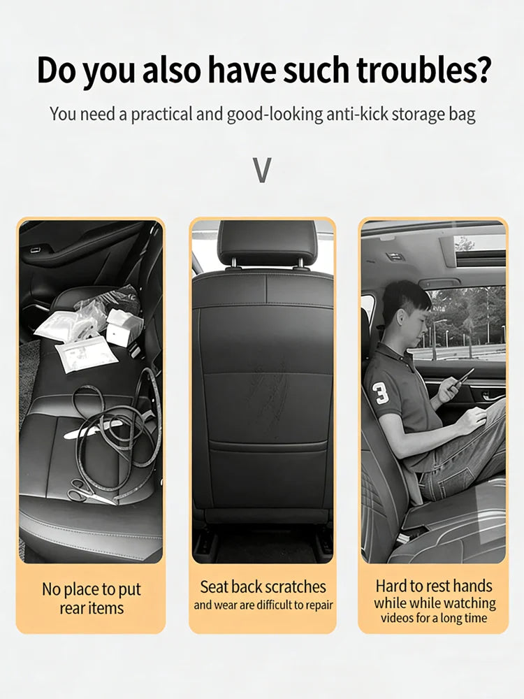 Car Interior Accessories Car Seat Back Storage Anti-kick Bag Simple Oxford Material Snack Toy Storage Bag Car Storage Bag