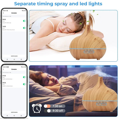 WiFi Smart Air Humidifier 400ml Essential Oil Diffuser Aromatherapy Ultrasonic Air Humidifiers Cool Mist Sprayer Humidificador