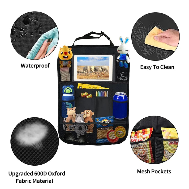 Car Interior Accessories Car Seat Back Storage Anti-kick Bag Simple Oxford Material Snack Toy Storage Bag Car Storage Bag