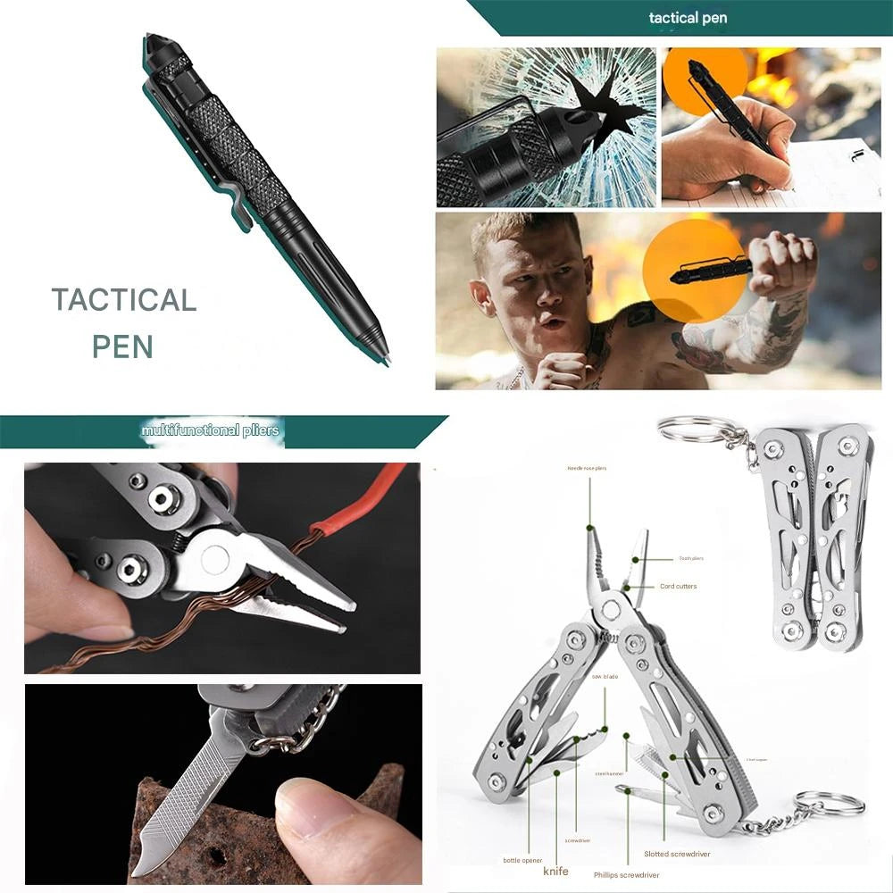2025 Full Military Survival Kit Emergency Package Car Breaker Survival Equipment Accessories with First Aid Kit