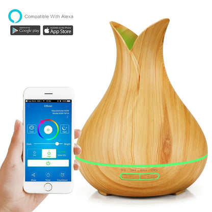 WiFi Smart Air Humidifier 400ml Essential Oil Diffuser Aromatherapy Ultrasonic Air Humidifiers Cool Mist Sprayer Humidificador