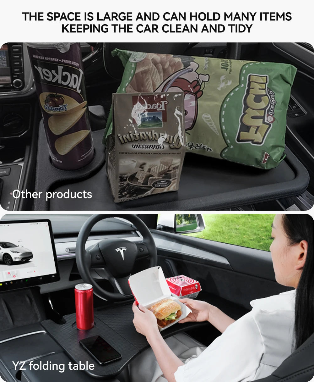 For Tesla Model XS 3 Y Highland Juniper 2018-2025 Steering Wheel Laptop Tray Food Desk Portable Office Table Car Accessories