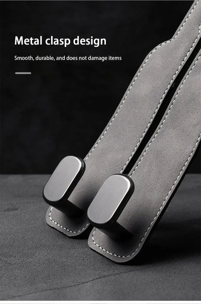 Quality Car Headrest Hook Premium Suede Rear Seat Hanging Dual Hook 20KG Large Load-Bearing Alloy Hook Hanger Universal