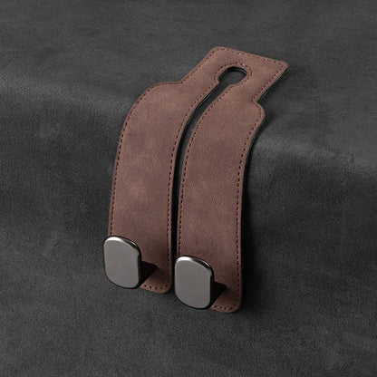 Quality Car Headrest Hook Premium Suede Rear Seat Hanging Dual Hook 20KG Large Load-Bearing Alloy Hook Hanger Universal