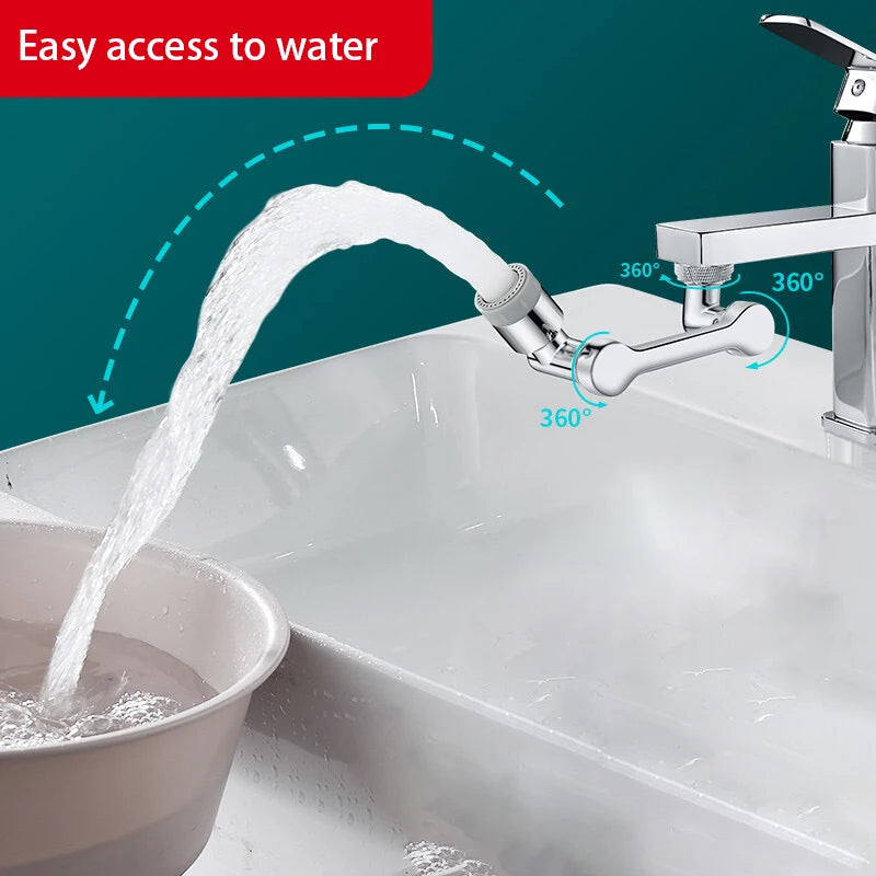 1080° Rotatable Faucet Extender Sprayer Head 2 Modes Universal Bathroom Tap Extend Adapter Aerator