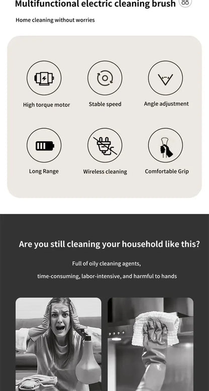 Multifunctional Electric Cleaning Brush Electric Cordless Spin Scrubber Toilet Mops Portable Cleaning Tool For Kitchen/Bathroom