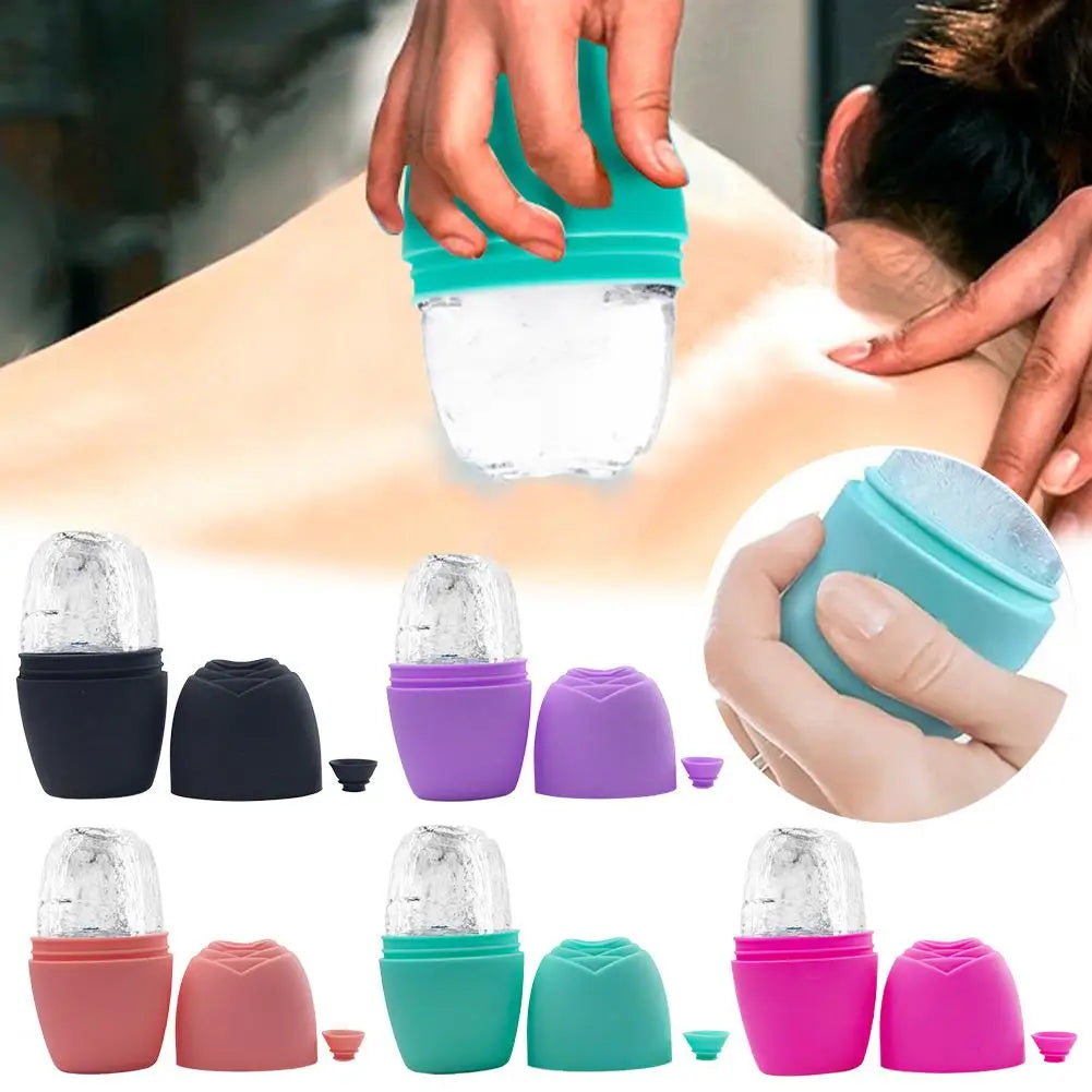Summer Reusable Ice Face Roller Ice Cube Beauty Massage Silicone Ice Mold For Eye Puffiness Ice Facial Roller Shrink Pores