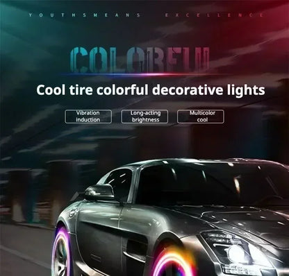 2PCS Colorful LED Wheel Valve Lights Motorcycle Car Wheel Tire Valve Caps Universal Dustproof Bicycle Valve Cover