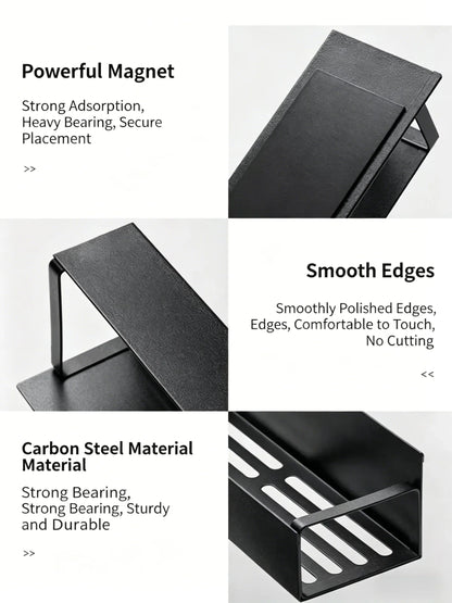 Refrigerator Magnetic Spice Rack,Carbon Steel Magnetic Rack,Can Store Seasoning Bottles,Oil Pots,Snacks,Tea Leaves,Etc.in Layers