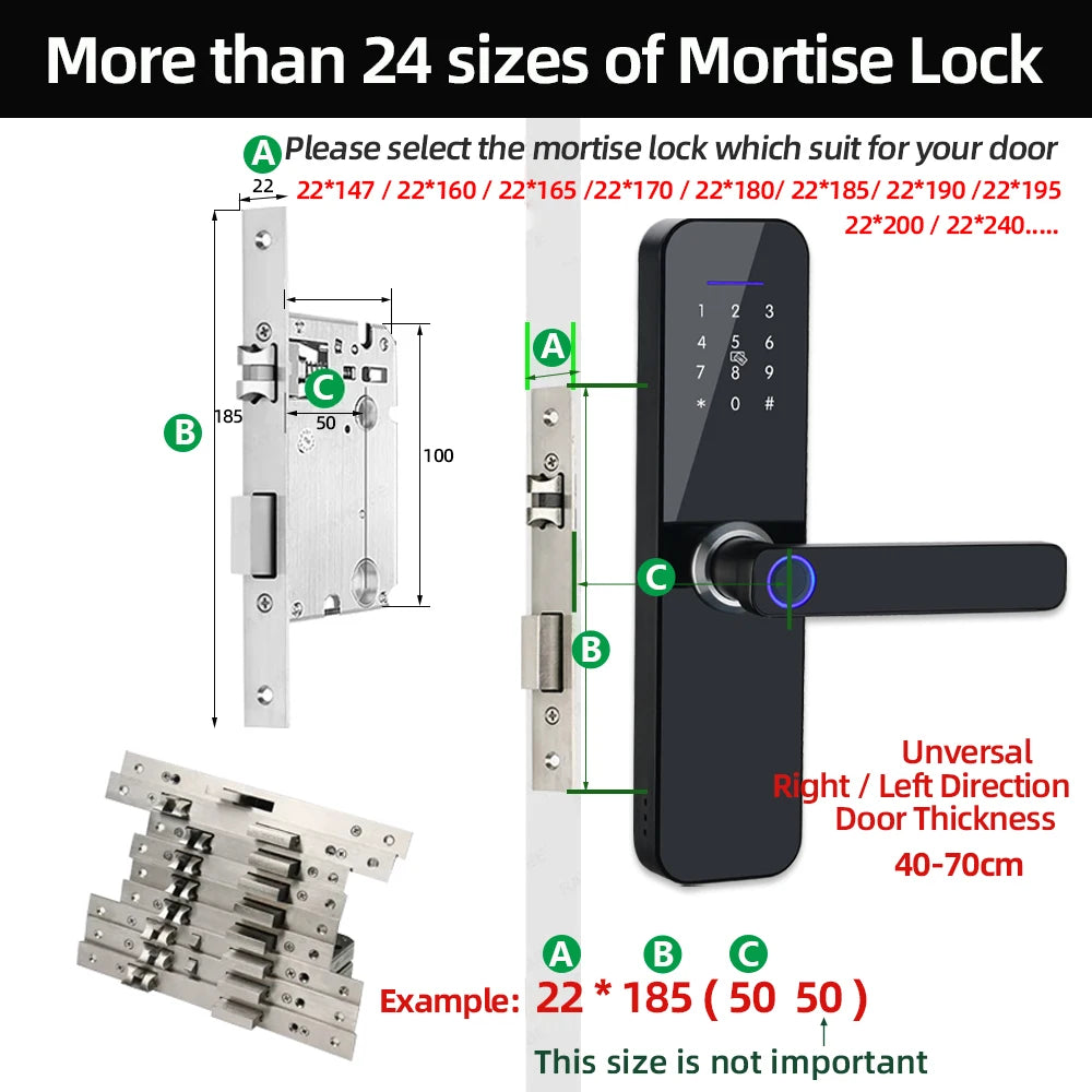 RAYKUBE F005 IP65 Waterproof Tuya Wifi Lock Electronic Smart Door Lock With Fingerprint/Smart Card/Password/Key/APP Unlock