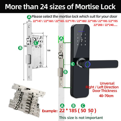 RAYKUBE F005 IP65 Waterproof Tuya Wifi Lock Electronic Smart Door Lock With Fingerprint/Smart Card/Password/Key/APP Unlock