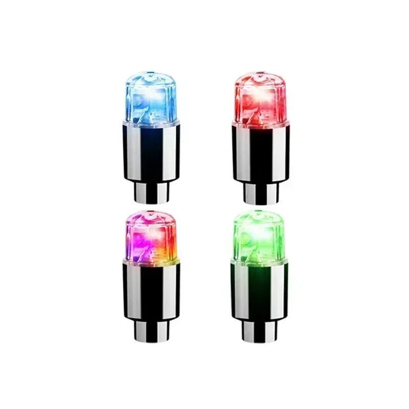 2PCS Colorful LED Wheel Valve Lights Motorcycle Car Wheel Tire Valve Caps Universal Dustproof Bicycle Valve Cover