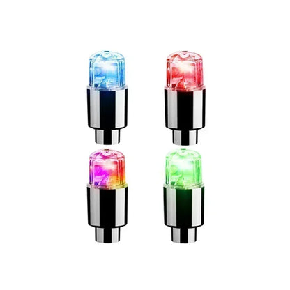 2PCS Colorful LED Wheel Valve Lights Motorcycle Car Wheel Tire Valve Caps Universal Dustproof Bicycle Valve Cover