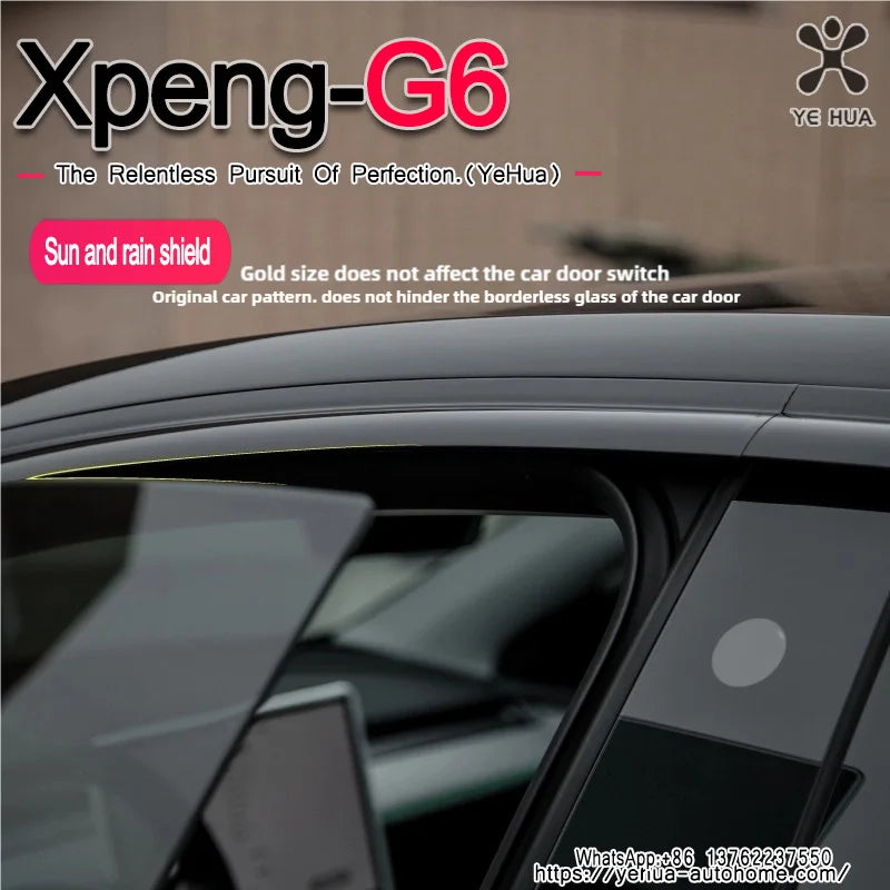 Xpeng G6 Car Window Rain Eyebrow Weathershield Window Visor Sun Visor Shade Cover Clear Vision Deflector Guard Window Deflector