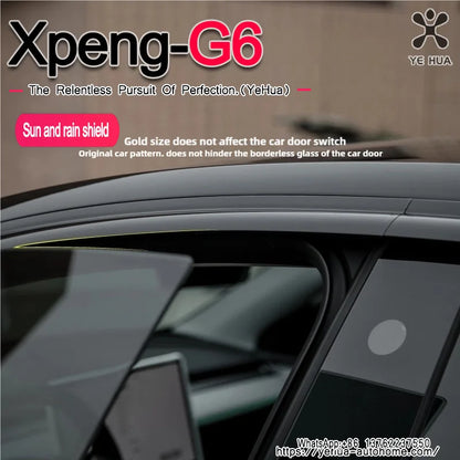 Xpeng G6 Car Window Rain Eyebrow Weathershield Window Visor Sun Visor Shade Cover Clear Vision Deflector Guard Window Deflector