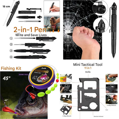 2025 Full Military Survival Kit Emergency Package Car Breaker Survival Equipment Accessories with First Aid Kit