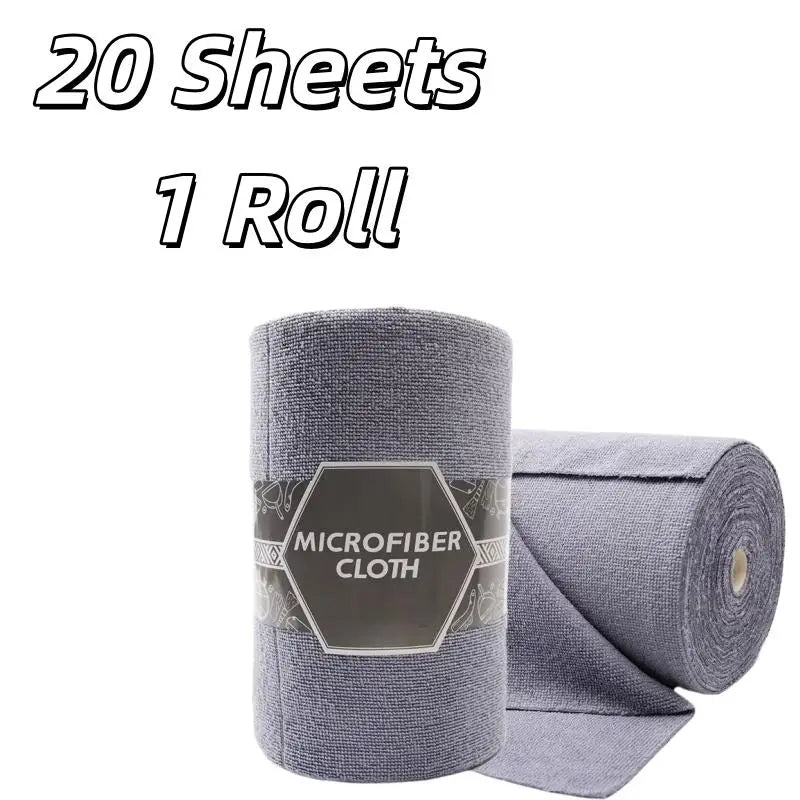 20-Sheet Reusable Cleaning Roll – Microfiber Kitchen Towel, Washable Paper Towel Replacement, Dish Rag