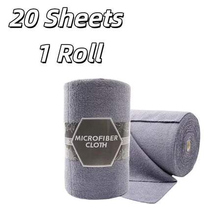 20-Sheet Reusable Cleaning Roll – Microfiber Kitchen Towel, Washable Paper Towel Replacement, Dish Rag