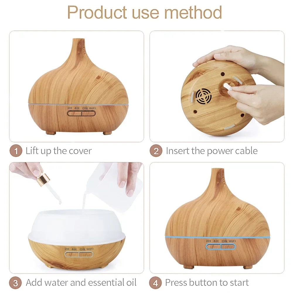 WiFi Smart Air Humidifier 400ml Essential Oil Diffuser Aromatherapy Ultrasonic Air Humidifiers Cool Mist Sprayer Humidificador