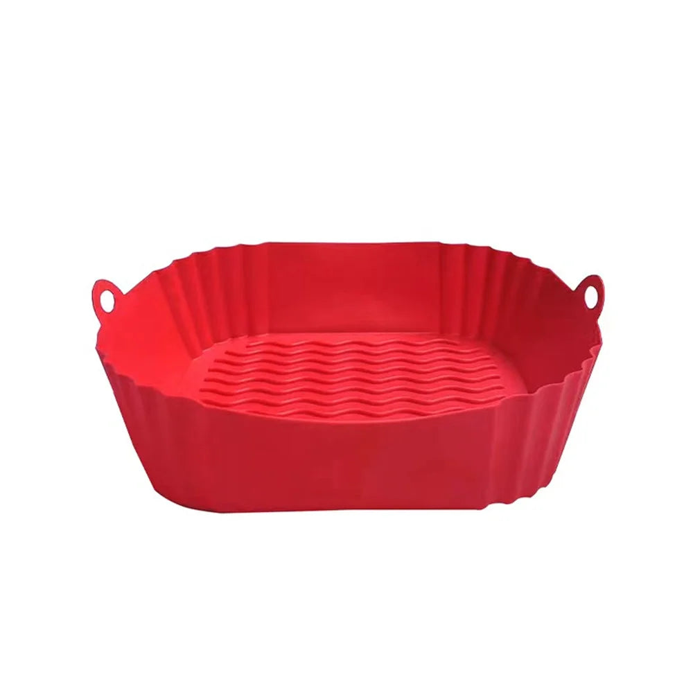Silicone Air Fryer Liners, Replacement of Parchment Paper Liner - Reusable & Heat Resistant Air Fryer Silicone Baking Tray