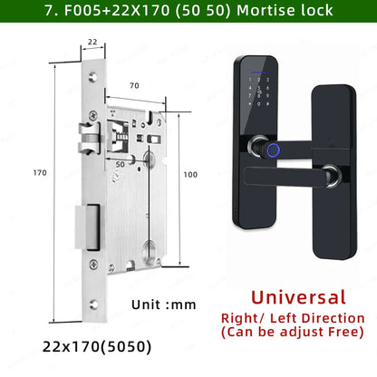 RAYKUBE F005 IP65 Waterproof Tuya Wifi Lock Electronic Smart Door Lock With Fingerprint/Smart Card/Password/Key/APP Unlock